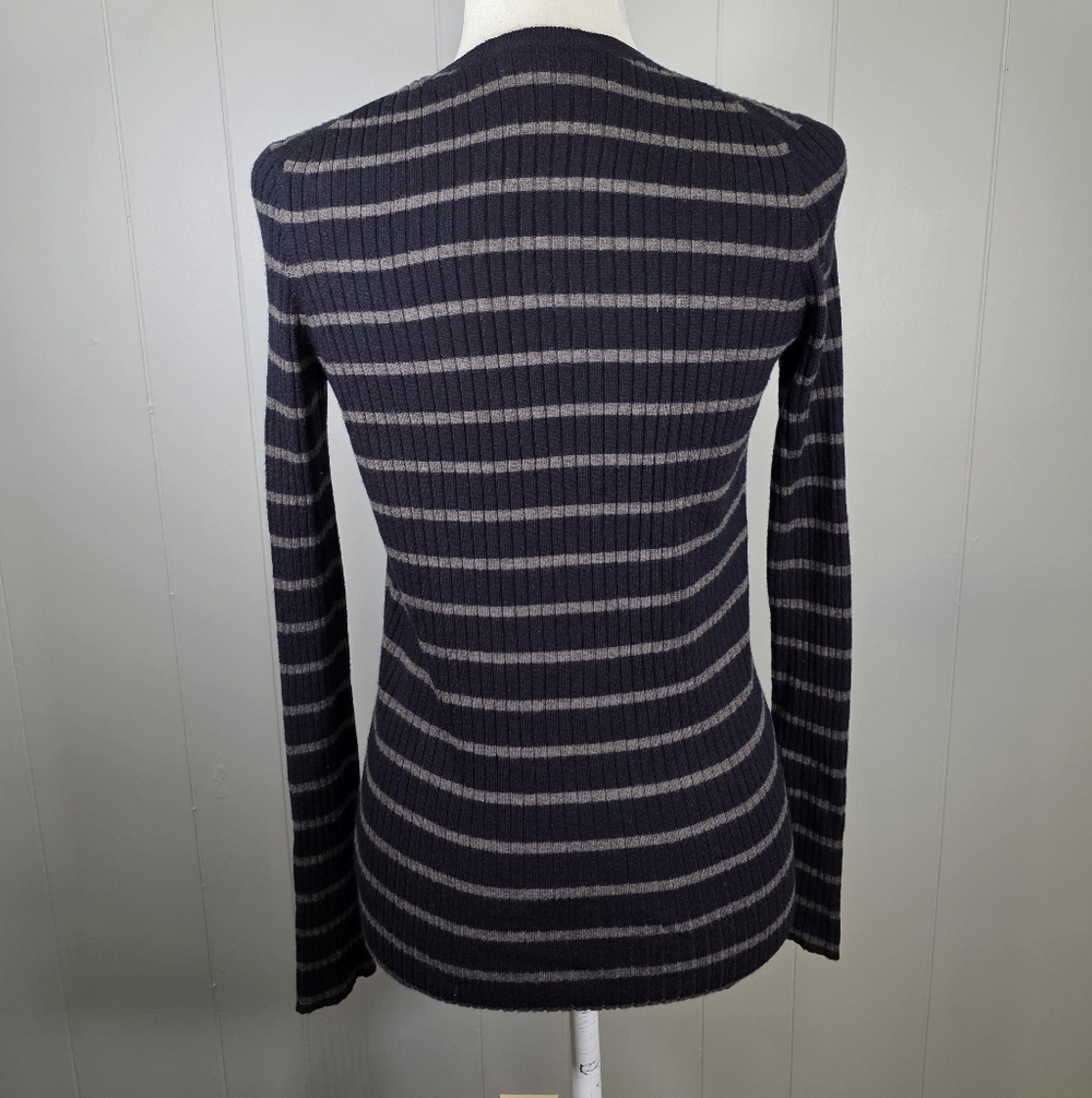 Vince Striped Cashmere Blend Crewneck Sweater Size M - Picture 7 of 12